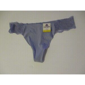 B.Tempt'd by Wacoal Seamless Lace Trim Thong Panty Womens Sz M Underwear Blue
